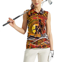 Father's Day Tonga Women Sleeveless Polo Shirt Special Dad Polynesia Paradise