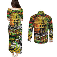 Father's Day Vanuatu Couples Matching Puletasi and Long Sleeve Button Shirt Special Dad Polynesia Paradise