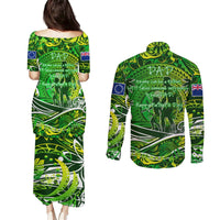 Father's Day Cook Islands Couples Matching Puletasi and Long Sleeve Button Shirt Special Dad Polynesia Paradise DT02 - Polynesian Pride