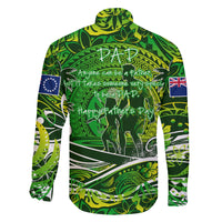 Father's Day Cook Islands Family Matching Long Sleeve Bodycon Dress and Hawaiian Shirt Special Dad Polynesia Paradise