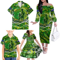 Father's Day Cook Islands Family Matching Off The Shoulder Long Sleeve Dress and Hawaiian Shirt Special Dad Polynesia Paradise DT02 - Polynesian Pride