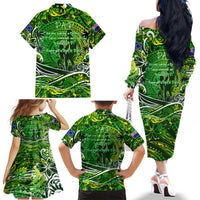 Father's Day Cook Islands Family Matching Off The Shoulder Long Sleeve Dress and Hawaiian Shirt Special Dad Polynesia Paradise DT02 - Polynesian Pride