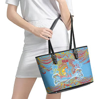Father's Day Fiji Leather Tote Bag Special Dad Polynesia Paradise