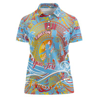Father's Day Fiji Women Polo Shirt Special Dad Polynesia Paradise DT02 Female Red - Polynesian Pride