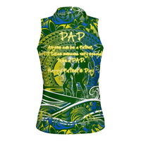 Father's Day Solomon Islands Women Sleeveless Polo Shirt Special Dad Polynesia Paradise