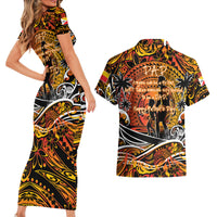 Father's Day Marquesas Islands Couples Matching Short Sleeve Bodycon Dress and Hawaiian Shirt Special Dad Polynesia Paradise DT02 - Polynesian Pride