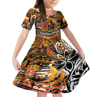 Father's Day Marquesas Islands Kid Short Sleeve Dress Special Dad Polynesia Paradise DT02 KID Orange - Polynesian Pride