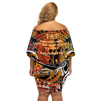 Father's Day Marquesas Islands Off Shoulder Short Dress Special Dad Polynesia Paradise