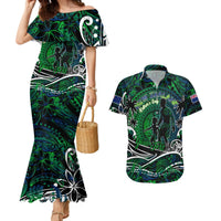 Father's Day New Zealand Couples Matching Mermaid Dress and Hawaiian Shirt Special Dad Polynesia Paradise DT02 Green - Polynesian Pride