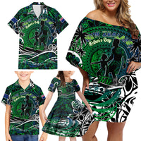 Father's Day New Zealand Family Matching Off Shoulder Short Dress and Hawaiian Shirt Special Dad Polynesia Paradise DT02 - Polynesian Pride