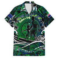 Father's Day New Zealand Family Matching Summer Maxi Dress and Hawaiian Shirt Special Dad Polynesia Paradise DT02 Dad's Shirt - Short Sleeve Green - Polynesian Pride
