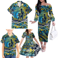 Father's Day Tokelau Family Matching Off The Shoulder Long Sleeve Dress and Hawaiian Shirt Special Dad Polynesia Paradise DT02 - Polynesian Pride