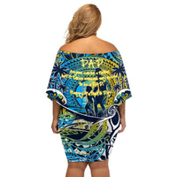 Father's Day Tokelau Off Shoulder Short Dress Special Dad Polynesia Paradise