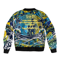 Father's Day Tokelau Sleeve Zip Bomber Jacket Special Dad Polynesia Paradise