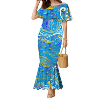 Father's Day Tuvalu Family Matching Mermaid Dress and Hawaiian Shirt Special Dad Polynesia Paradise
