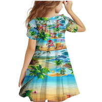 Guam Christmas Family Matching Mermaid Dress and Hawaiian Shirt Santa Claus Beach and Wave DT02 - Polynesian Pride