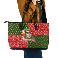 Hawaii Christmas Leather Tote Bag Mele Kalikimaka Kanaka Maoli DT02 - Polynesian Pride