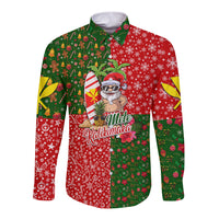 Hawaii Christmas Long Sleeve Button Shirt Mele Kalikimaka Kanaka Maoli DT02 Unisex Art - Polynesian Pride