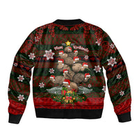 Meri Kirihimete New Zealand Sleeve Zip Bomber Jacket Christmas Kiwi Maori DT02 - Polynesian Pride