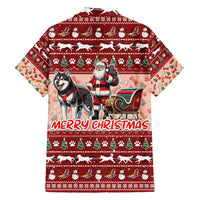 Dog Sled Christmas Family Matching Puletasi and Hawaiian Shirt Husky Sleigh Ride Design - Polynesian Pride