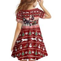 Dog Sled Christmas Family Matching Summer Maxi Dress and Hawaiian Shirt Husky Sleigh Ride Design DT02 - Polynesian Pride