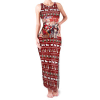 Dog Sled Christmas Family Matching Tank Maxi Dress and Hawaiian Shirt Husky Sleigh Ride Design DT02 Mom's Dress Red - Polynesian Pride
