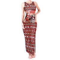 Dog Sled Christmas Tank Maxi Dress Husky Sleigh Ride Design - Polynesian Pride
