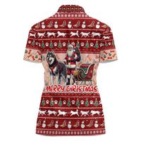 Dog Sled Christmas Women Polo Shirt Husky Sleigh Ride Design DT02 - Polynesian Pride