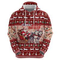 Dog Sled Christmas Zip Hoodie Husky Sleigh Ride Design - Polynesian Pride