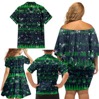 Merry Christmas New Zealand Family Matching Off Shoulder Short Dress and Hawaiian Shirt Xmas Travel Map DT02 - Polynesian Pride
