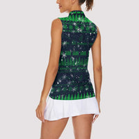 Merry Christmas New Zealand Women Sleeveless Polo Shirt Xmas Travel Map DT02 - Polynesian Pride
