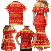 Merry Christmas Hawaii Family Matching Mermaid Dress and Hawaiian Shirt Xmas Travel Map DT02 - Polynesian Pride