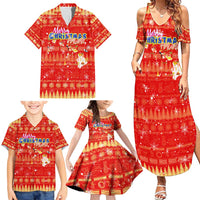 Merry Christmas Hawaii Family Matching Summer Maxi Dress and Hawaiian Shirt Xmas Travel Map DT02 - Polynesian Pride