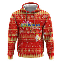 Merry Christmas Hawaii Zip Hoodie Xmas Travel Map - Polynesian Pride