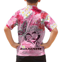 Butterfly Polynesia Breast Cancer Family Matching Short Sleeve Bodycon Dress and Hawaiian Shirt Nobody Fights Alone Pink Out Tropical Hibiscus DT02 - Polynesian Pride
