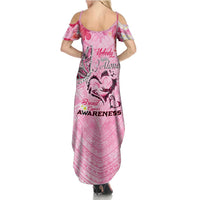 Butterfly Polynesia Breast Cancer Summer Maxi Dress Nobody Fights Alone Pink Out Tropical Hibiscus