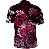 Breast Cancer Mermaid Polynesia Polo Shirt Faith Hope Love