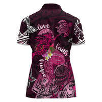 Breast Cancer Mermaid Polynesia Women Polo Shirt Faith Hope Love