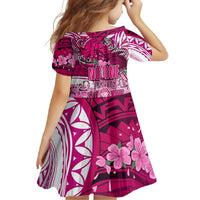 Breast Cancer Awareness Hawaii Family Matching Long Sleeve Bodycon Dress and Hawaiian Shirt Polynesia Girl Nobody Fights Alone DT02 - Polynesian Pride