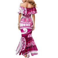 Breast Cancer Awareness Hawaii Family Matching Mermaid Dress and Hawaiian Shirt Polynesia Girl Nobody Fights Alone DT02 - Polynesian Pride