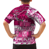 Breast Cancer Awareness Hawaii Family Matching Puletasi and Hawaiian Shirt Polynesia Girl Nobody Fights Alone DT02 - Polynesian Pride