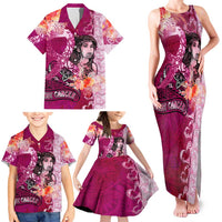 Breast Cancer New Zealand Family Matching Tank Maxi Dress and Hawaiian Shirt Maori Aotearoa Girl Pink Out DT02 - Polynesian Pride
