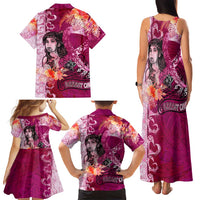 Breast Cancer New Zealand Family Matching Tank Maxi Dress and Hawaiian Shirt Maori Aotearoa Girl Pink Out DT02 - Polynesian Pride