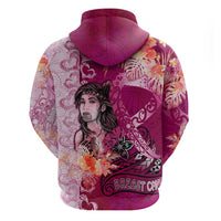 Breast Cancer New Zealand Hoodie Maori Aotearoa Girl Pink Out DT02 - Polynesian Pride