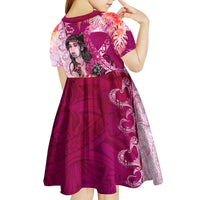 Breast Cancer New Zealand Kid Short Sleeve Dress Maori Aotearoa Girl Pink Out DT02 - Polynesian Pride