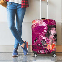 Breast Cancer New Zealand Luggage Cover Maori Aotearoa Girl Pink Out DT02 - Polynesian Pride