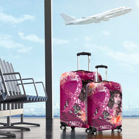 Breast Cancer New Zealand Luggage Cover Maori Aotearoa Girl Pink Out DT02 - Polynesian Pride