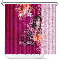 Breast Cancer New Zealand Shower Curtain Maori Aotearoa Girl Pink Out DT02 Pink - Polynesian Pride