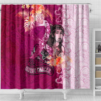 Breast Cancer New Zealand Shower Curtain Maori Aotearoa Girl Pink Out DT02 - Polynesian Pride