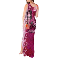Breast Cancer New Zealand Tank Maxi Dress Maori Aotearoa Girl Pink Out DT02 - Polynesian Pride